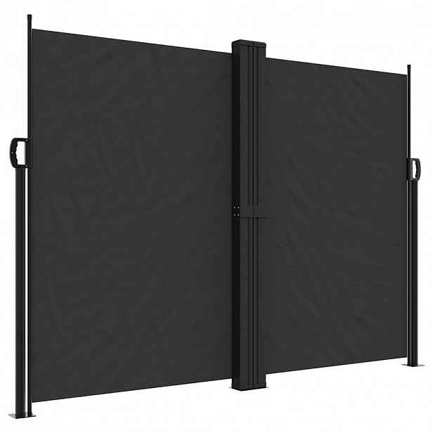 vidaXL Zatahovací boční markýza černá 180 x 600 cm