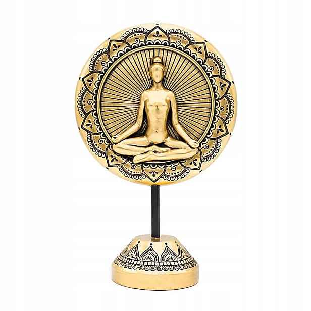Meditující žena – Figurka Deco Yoga – meditace, dekorace, zlatá barva