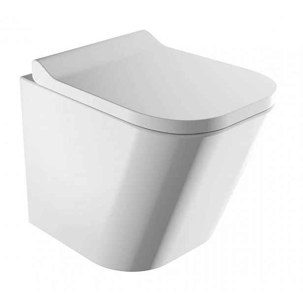 OMNIRES Fontana - Závěsné WC se sedátkem SoftClose, Rimless, bílá FONTANAMWBP