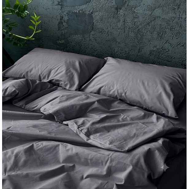 Povlečení z hedvábného bavlněného saténu Šedá Softsleep 200x200 Turecko