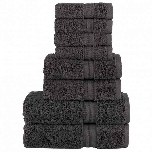 vidaXL 8dílná sada ručníků Premium SOLUND antracitová 600 g/m²