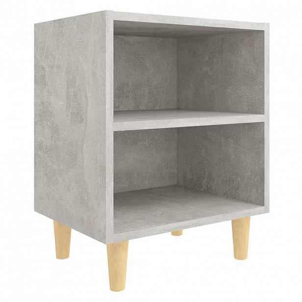 vidaXL Noční stolek masivní dřevěné nohy betonově šedý 40 x 30 x 50 cm