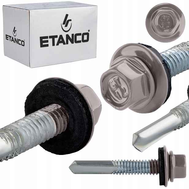 Samovrtné šrouby do kovu 12 mm 5,5 x 35 mm Ral 9007 250 Ks Etanco GT12 Z14