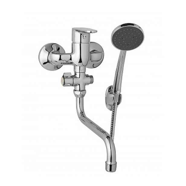 JB Sanitary Tira D10 32 51 umyvadlová a sprchová nástěnná baterie 100 mm s příslušenstvím - otočný přepínač