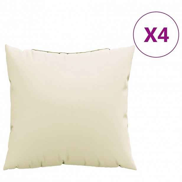 vidaXL Polštáře na pohovku 4 ks krémové 60 x 60 cm textil