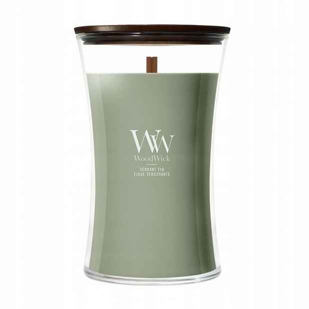 WoodWick Verdant Fig vonná svíčka 610 g, dřevěný, skřípající knot