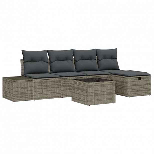 vidaXL Set pohovek 5 ks polyratan