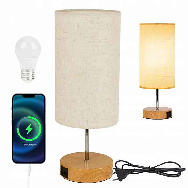 Kovová Dotyková Stolní Lampa S Funkcí Nabíjení Přes Usb A+c 5 W E27 3000K