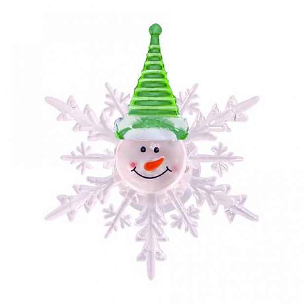 TORO Vánoční okenní LED vločka 10cm sněhulák
