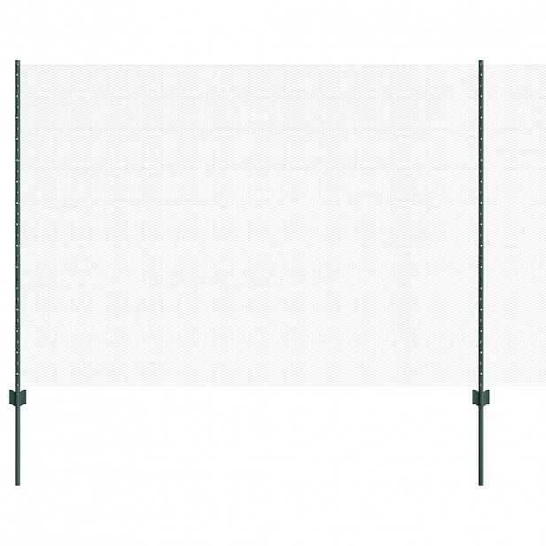 vidaXL Hexagonální plot s podpěrou 50 x 1,6 m Ocel potažená PVC Zelená