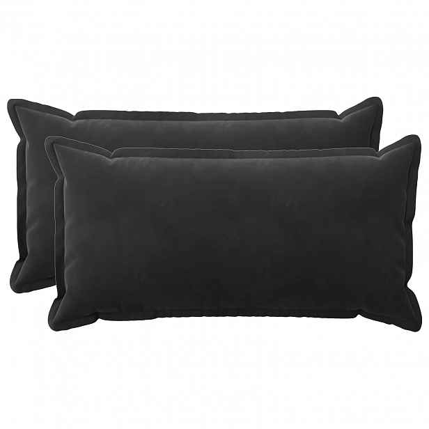 vidaXL Povlak na polštář 2 pcs HOUTEN Černá 40 x 70 cm Samet