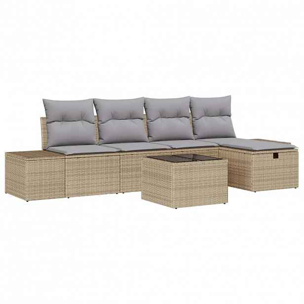 vidaXL Set pohovek 5 ks polyratan