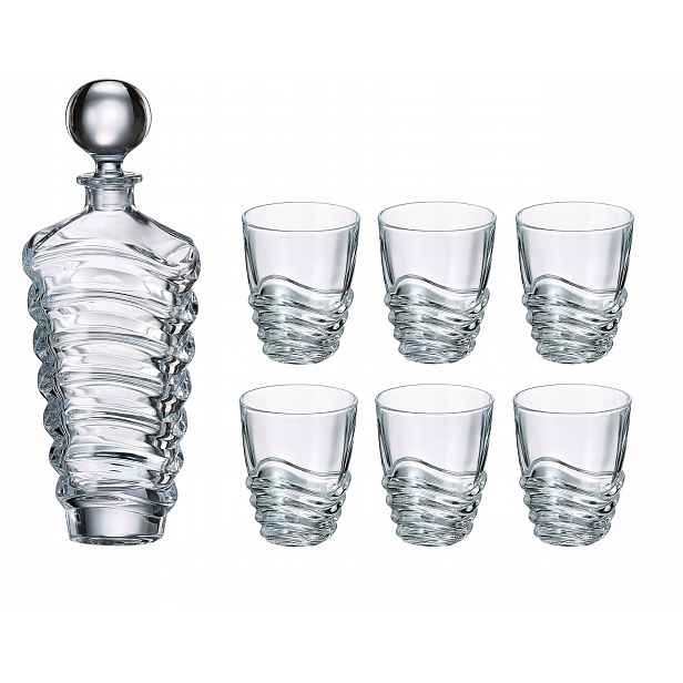 Bohemia Wave Sada na whisky Karafa 700 ml sklenice 6 x 280 ml Dárek