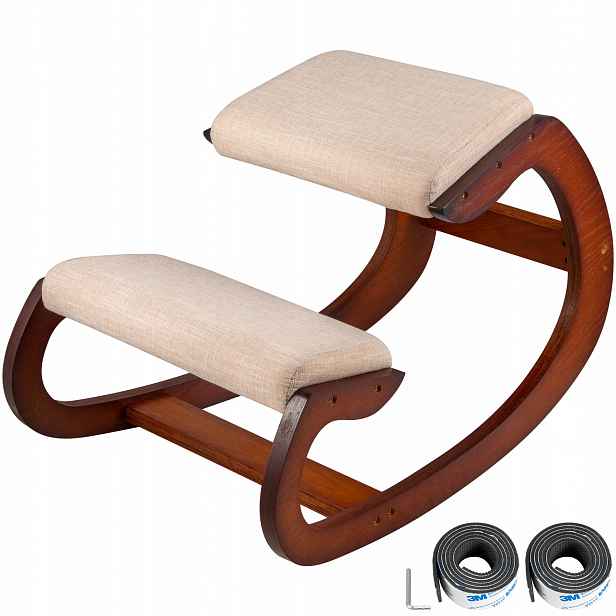Ergonomické křeslo klečící tmavě hnědá prémiová korekce držení těla