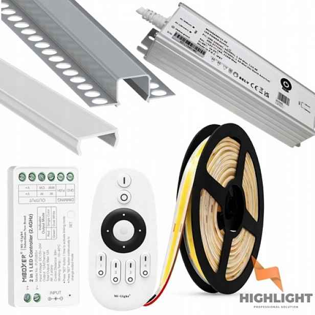 Sada Led pásek Fasáda Cob 8W 24V IP65 Stmívač Profil 20 m