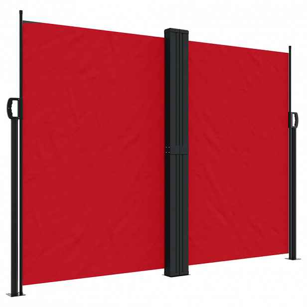 vidaXL Zatahovací boční markýza červená 180 x 600 cm