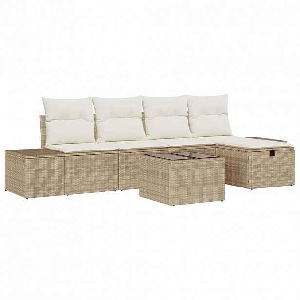 vidaXL Set pohovek 6 ks polyratan