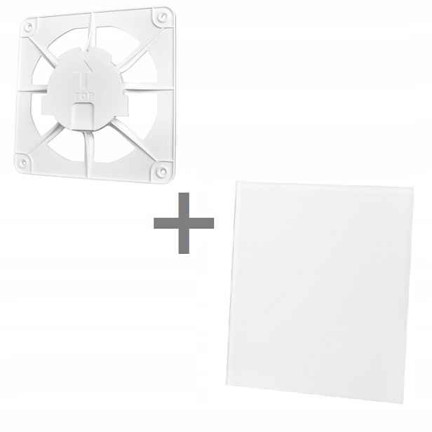 dRim Ventilační mřížka 15x15+sklo bílá matná