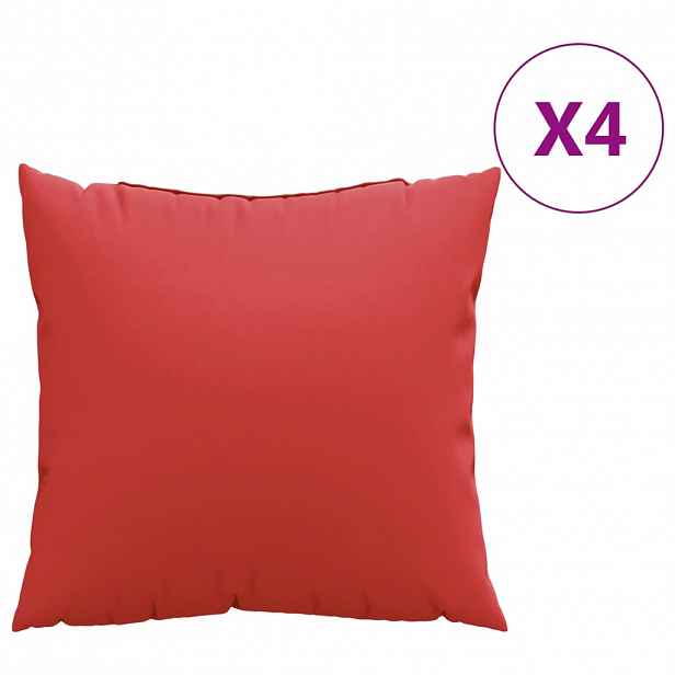 vidaXL Polštáře na pohovku 4 ks červené 60 x 60 cm textil