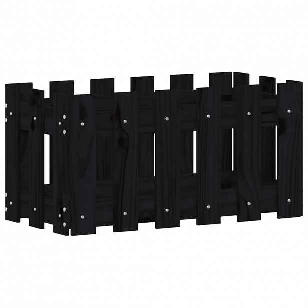 vidaXL Zahradní truhlík plotový design černý 60x30x30cm masiv borovice