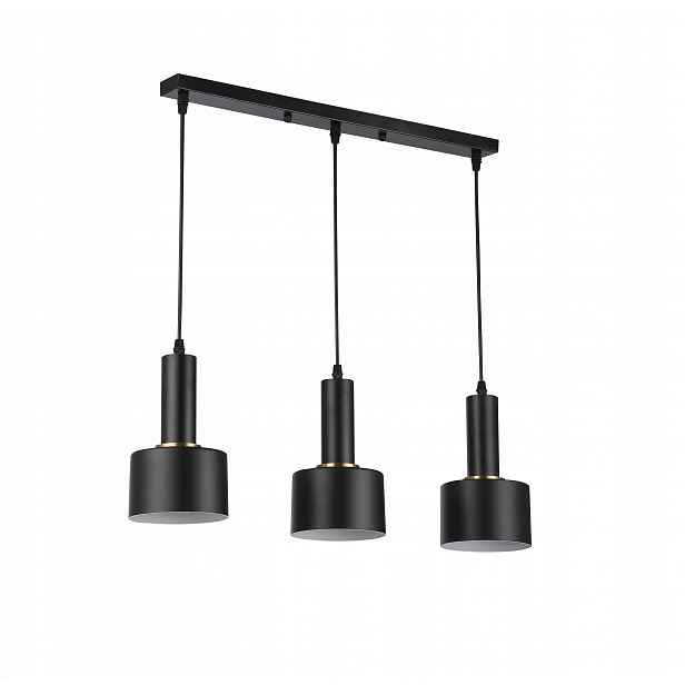 Závěsná Lampa 3x E27 stropní svítidlo lustr Černá 60 cm