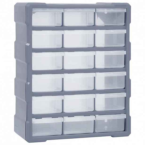 vidaXL Organizér s 18 středně velkými zásuvkami 38 x 16 x 47 cm