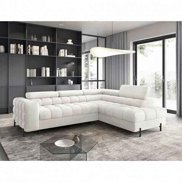 MID.YOU ROHOVÁ SEDAČKA, textil, bílá