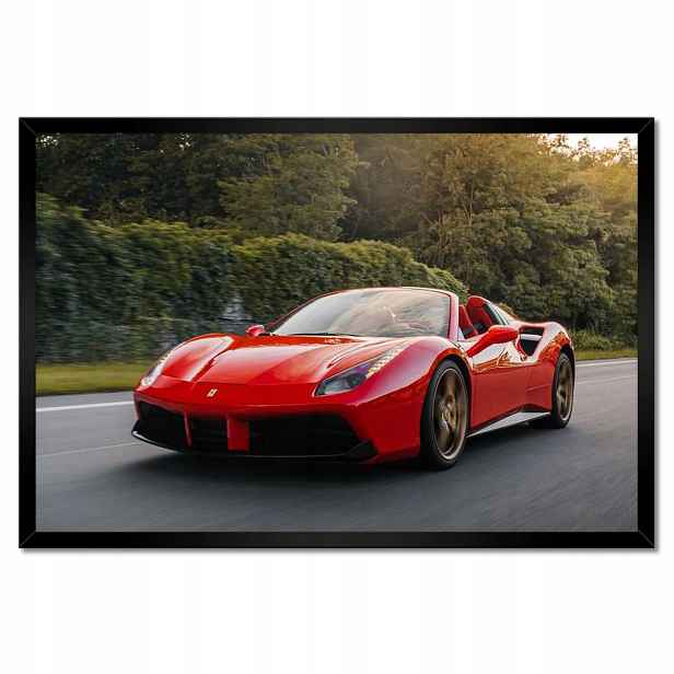 Plakáty v rámu 60x40 Červené Ferrari Cesta