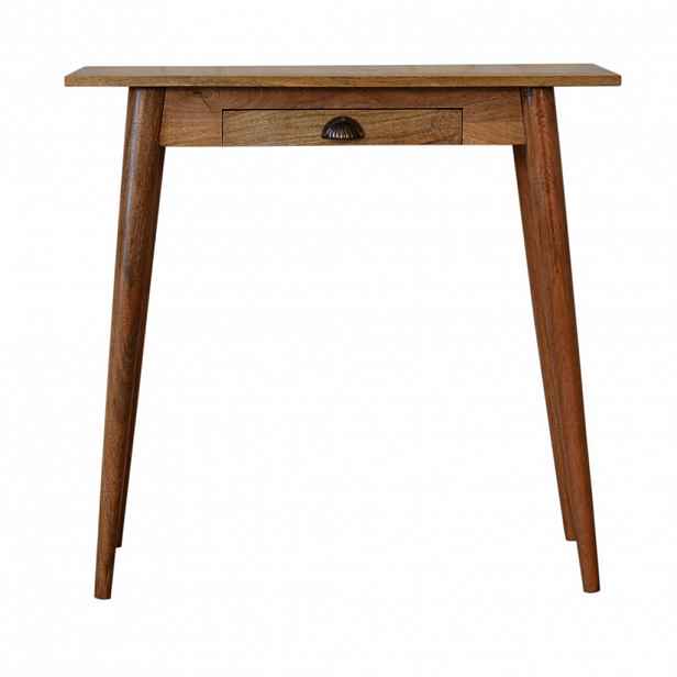 Artisan Furniture NOČNÍ STOLEK Arno v provedení zlatý teak, 2 zásuvky a otevřená police, světle hnědý