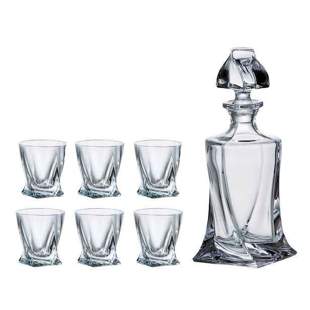 Bohemia Quadro 1+6 Set Whisky Sklenice Karafa Křišťál Set