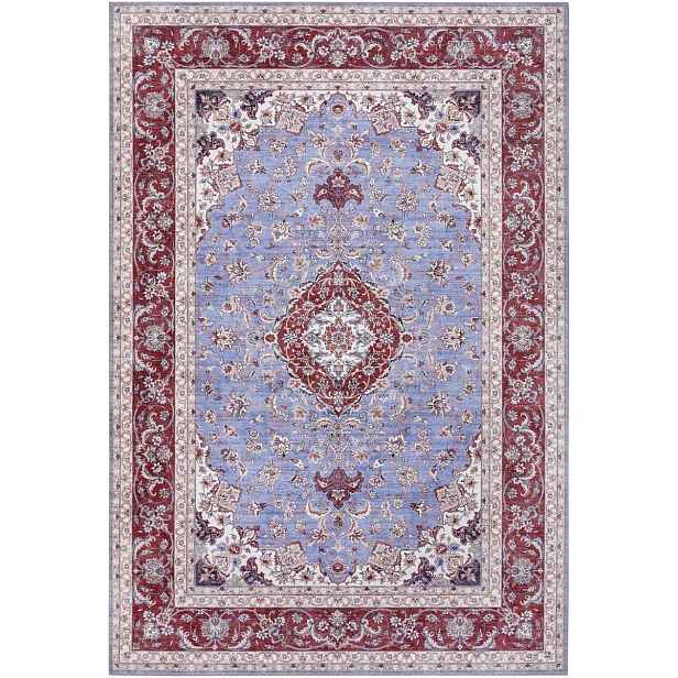 Modrý koberec orientální do obývacího pokoje, plochý koberec Vintage 120x170 cm