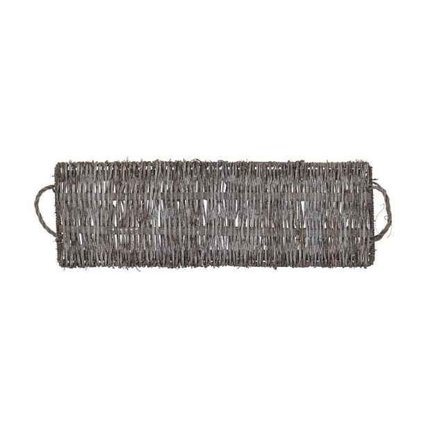 Šedý dřevěný dekorační podnos Masai Vine Wood - 40*20*3 cm daan kromhout