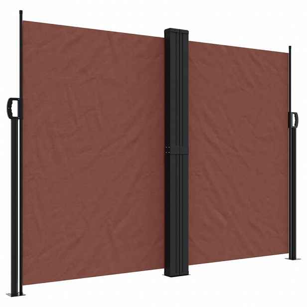 vidaXL Zatahovací boční markýza hnědá 180 x 600 cm