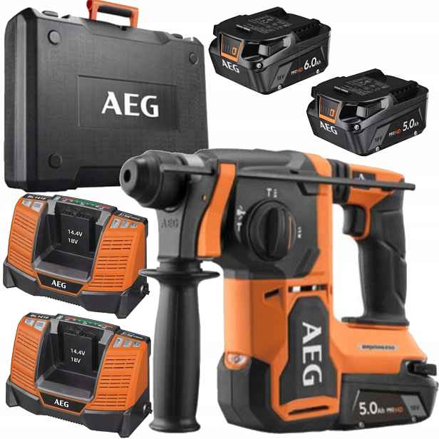 Aeg Vrtačka 18V 2xAkumulátor 5.0Ah 2x Nabíječka Akumulátor 6.0Ah