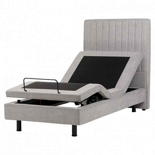 Beliani POSTEL 90/200 cm Světle šedá Duke II