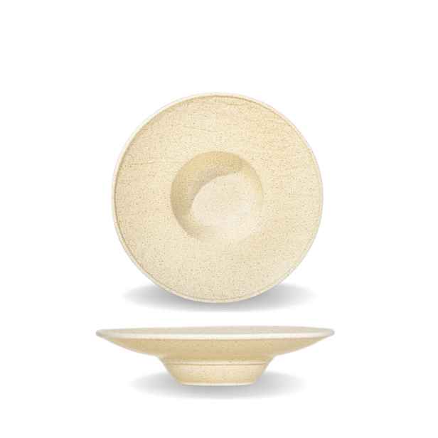 Hluboký talíř na těstoviny Wilmax 27 cm béžový porcelán s imitací kamene