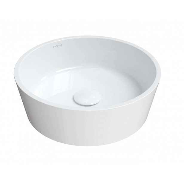 OMNIRES Bari M+ - Umyvadlo na desku, průměr 38 cm, bez přepadu, bílá BARIUNBP