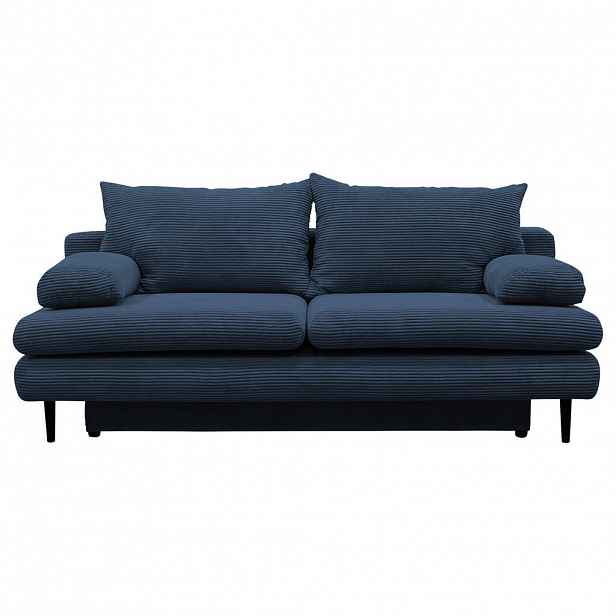 P & B ROZKLÁDACÍ POHOVKA, textil, tmavě modrá
