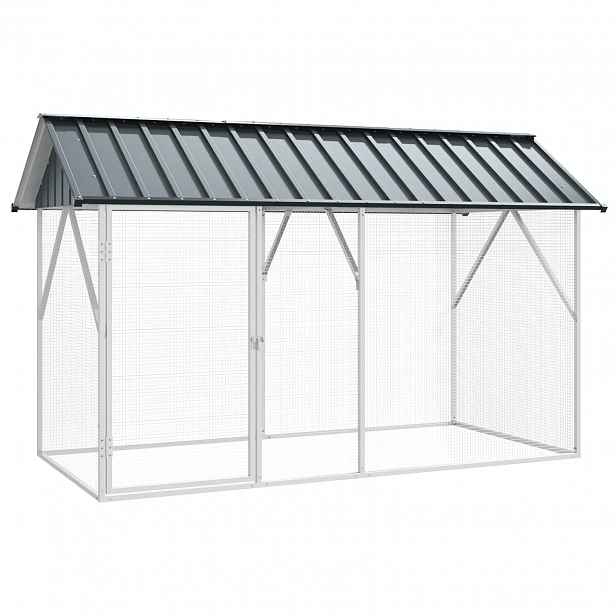 vidaXL Ptačí klec Antracitová 227 x 112 x 141 cm