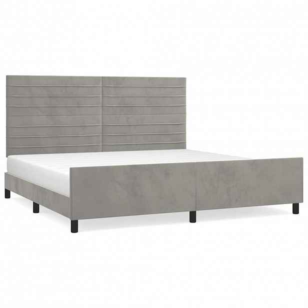 vidaXL Rám postele bez matrace světle šedý 200 x 200 cm samet