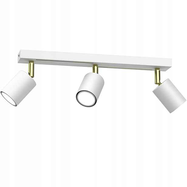 Stropní svítidlo trojitá bílá matná zlatá 3 reflektory 40 cm Luminex
