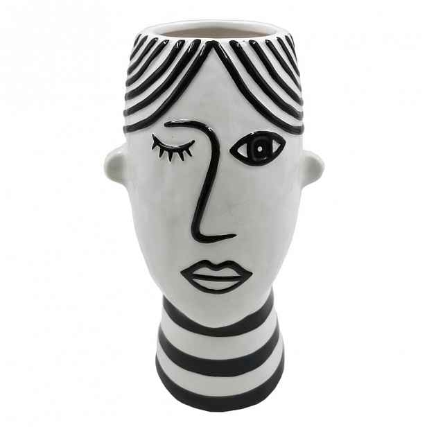 Černo-bílá porcelánová váza Mauro Ferretti Face