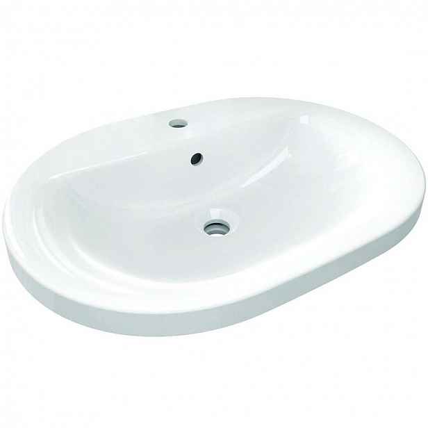 Ideal Standard Connect - Umyvadlo zápustné, 62x46 cm, s přepadem, 1 otvor pro baterii, bílá E504001