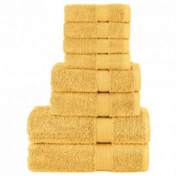vidaXL 8dílná sada ručníků Premium SOLUND zlatá 600 g/m²