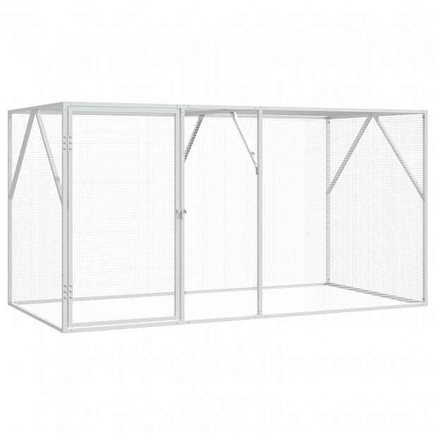 vidaXL Ptačí klec Stříbrná 208 x 102 x 108 cm