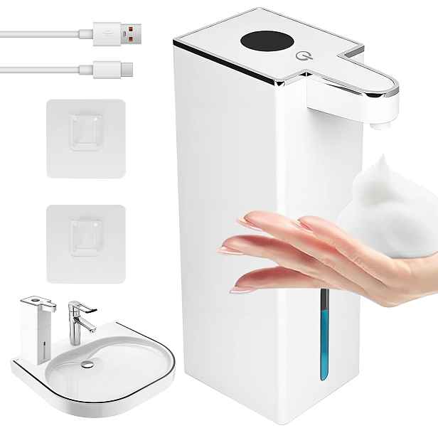 Bezdotykový Dávkovač tekutého mýdla 420 ml Automatický velký dávkovač Usb-c Ir
