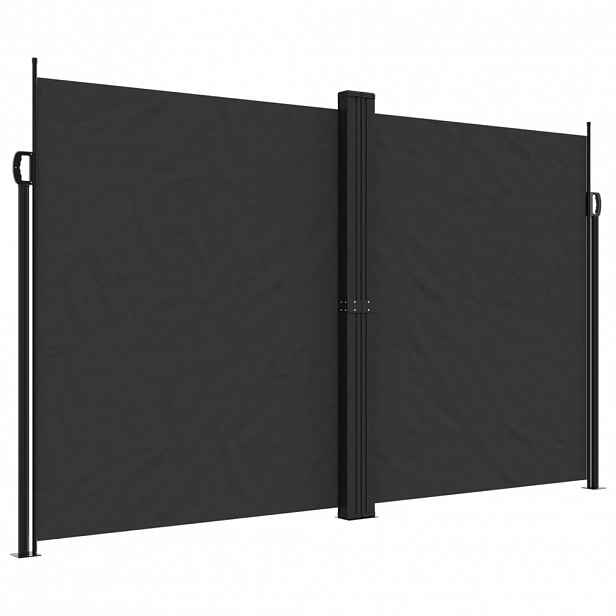 vidaXL Zatahovací boční markýza černá 200 x 600 cm