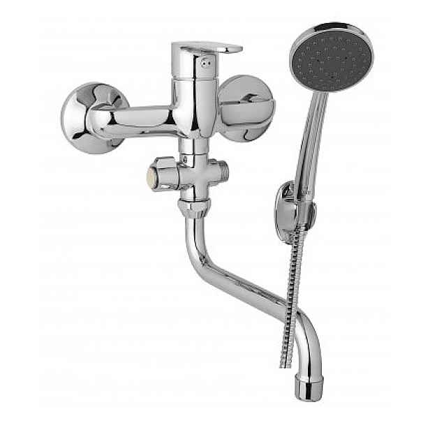 JB Sanitary Tira D10 37 51 umyvadlová a sprchová nástěnná baterie 150 mm s příslušenstvím - otočný přepínač