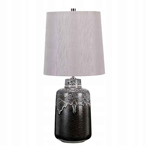 Keramická stolní lampa černá bílá stříbrná 65 cm rustikální Elstead