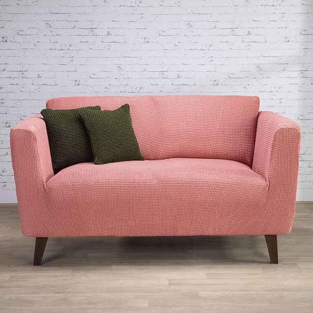 Nueva Textura decoDoma napínací potahy na sedací soupravu strečový NIAGARA korálová na sedačku - trojkřeslo 180 - 230 cm